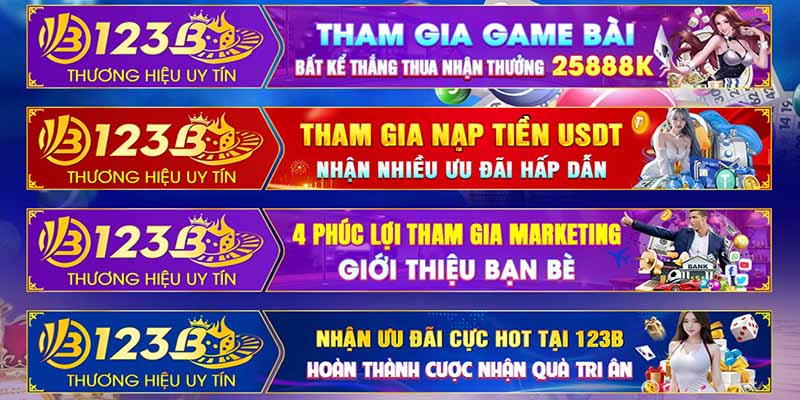 123B thường xuyên có sự kiện ưu đãi khủng